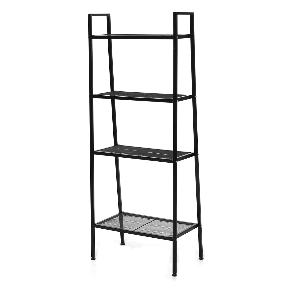 4 Tiers Wall Leaning Ladder Bookcase Bookshelf Storage Rack