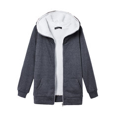 S-4XL Manteau en molleton à capuche pour femmes Outwear