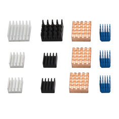 Kit adhésif de refroidisseur de refroidissement de radiateur de cuivre / en aluminium 12pcs pour Raspberry Pi 3B