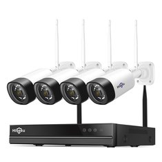 Hiseeu H.265 CCTV POE NVR Satz 8CH 4MP wasserdichte POE IP-Kamera Kugel Home Security-Kamerasystem im Freien ONVIF