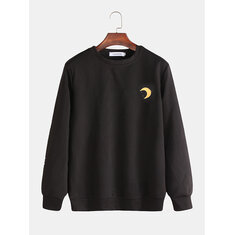 Mens Fashion Solid Color Crew Neck Long Sleeve Sweatshirt