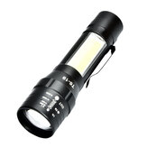 XANES T6 + COB 4Modes avant + lumière latérale rechargeable USB Zoomable Mini LED Mini
