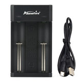 Chargeur&nbsp;USB&nbsp;AloneFire&nbsp;MC102&nbsp;3.7V&nbsp;à 2 emplacements 18650 18350 18500 16340 17500 25500 10440 14500 26650 32650 Chargeur Lithium Batterie