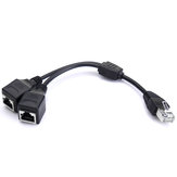Cat 5 Lan Ethernet RJ45 Mâle à double adaptateur femelle de câble d'extension de diviseur