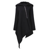 Losse Vrouwen Lange Mouw Rits Casual Onregelmatige Hem Sweatshirt