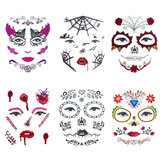 6pcs / set Halloween Costume Cosplay Party Maquiagem Face Eye Terror Temporário Tatuagem Etiqueta impermeável