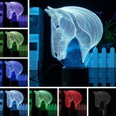 Art 3D Tête de Cheval 7 Couleurs Bâtiment Changeant LED Lampe Lumière Nuit Chambre Cadeau de Noël