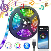 5V USB電源Bluetooth音楽リモートAPP LEDストリップライト5050 RGB TVバックライト装飾