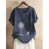 Kurzärmliges T-Shirt mit Blumenmuster