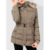 Faux Fur Hooded Quilted Coat