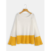 Kontrastfarbe One Strickpullover mit Schulterglockenärmeln