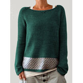 Maglioni sopraelevati della manica lunga Collo della squadra casuale