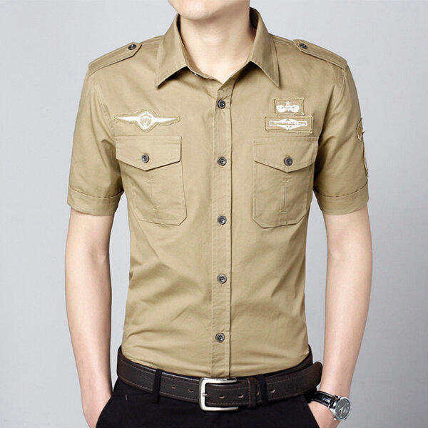 camisas estilo militar para hombre