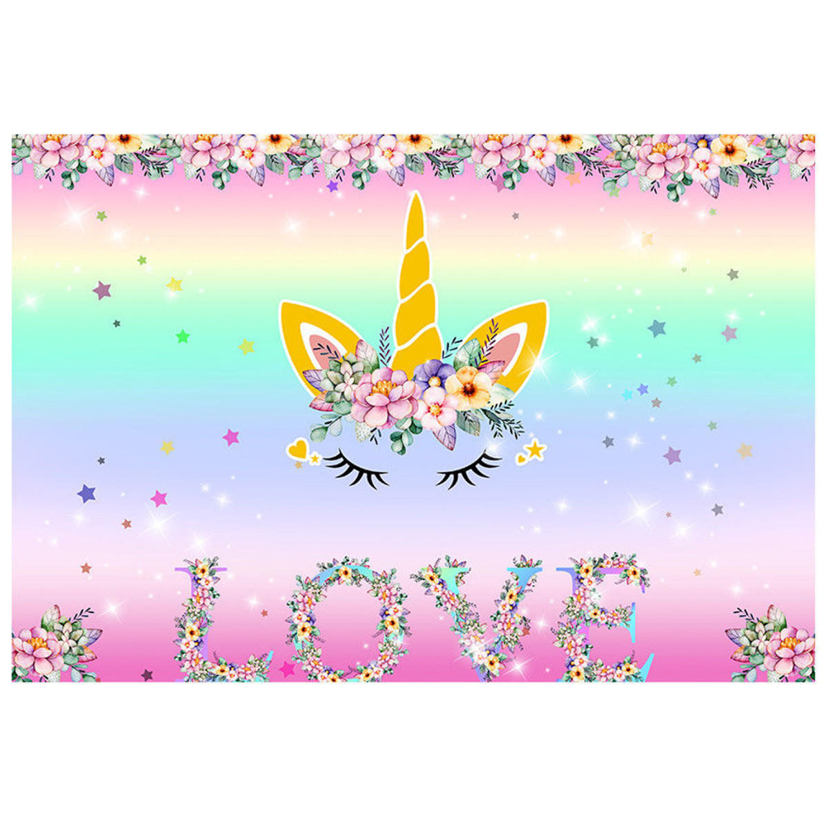 7x5ft يونيكورن الحب الزهور التصوير خلفية استوديو الدعامة