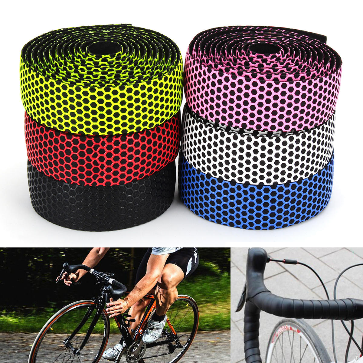 BICYCLE BIKE HANDLEBAR GRIP CORK WRAP TAPE WHITE NEW!