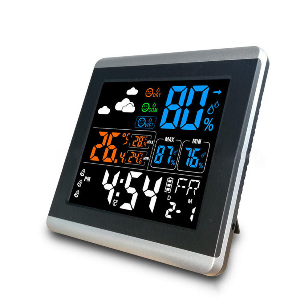DIGITAL WETTERSTATION HYDROMETER THERMOMETER UHR WECKER UMSCHALTBAR C auf °F