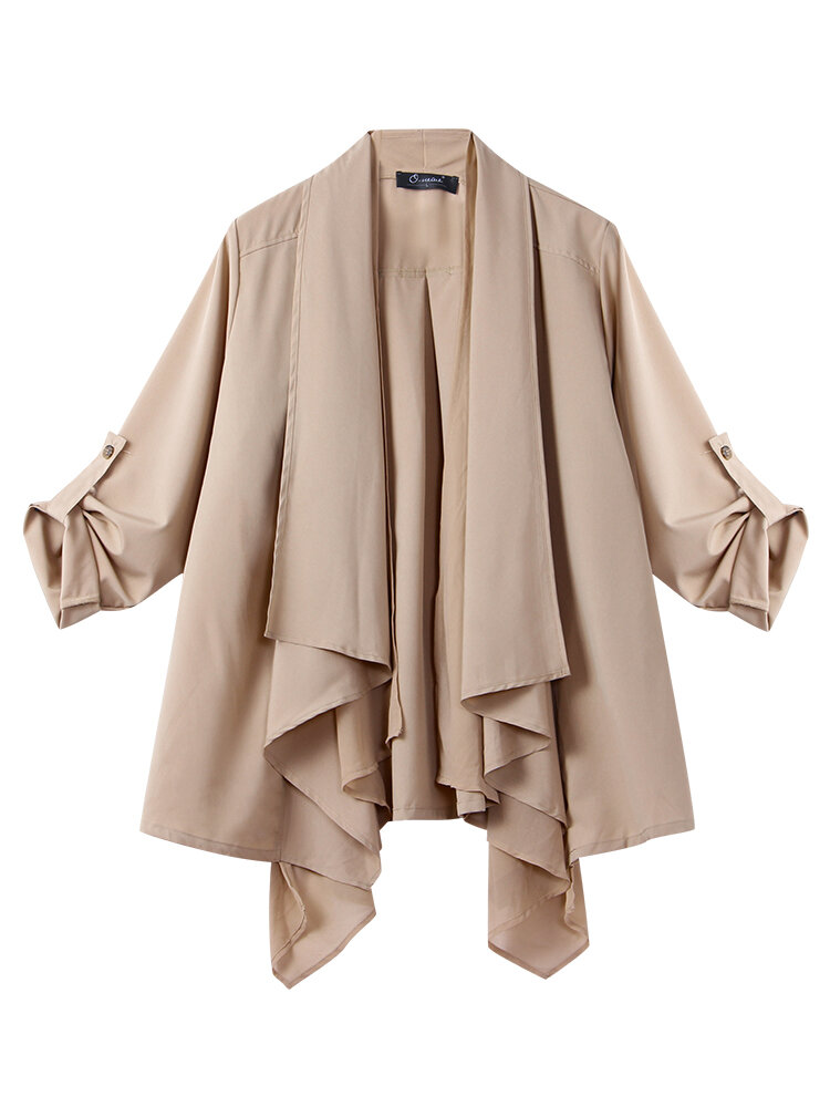 O-NEWE L-5XL Casaco elegante das Mulheres com manga irregular