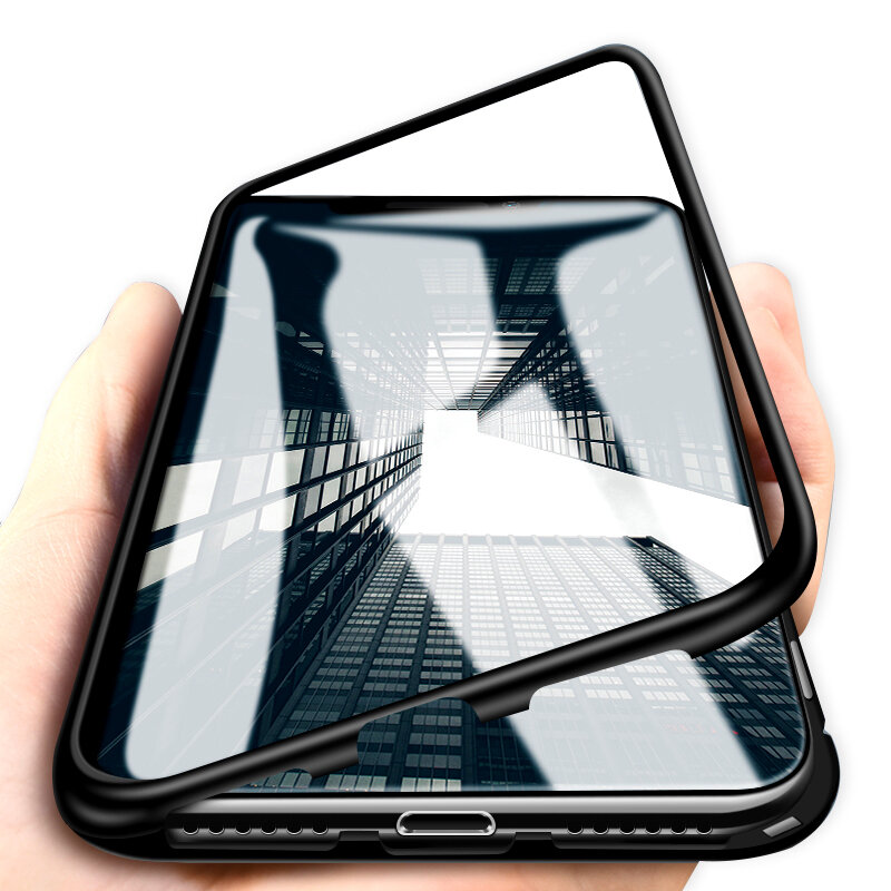 Bakeey 360 درجة الامتزاز المغناطيسي حالة الغطاء الواقي من الزجاج ل iPhone X/8/8 Plus/7/7 Plus / 6s / 6s Plus/6/6 Plus