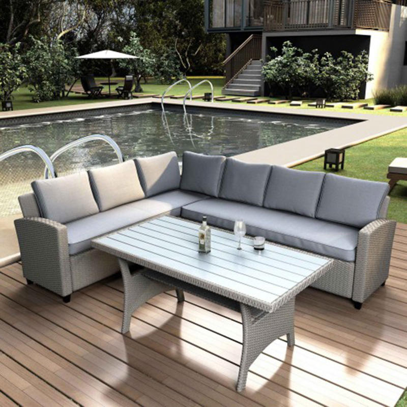 Folding Table Garden Furniture Patio Outdoor Sectional Pe Folding Table Garden Furniture Patio Outdoor Sectional Pe Rattan Wicker Set With Faux Wood
