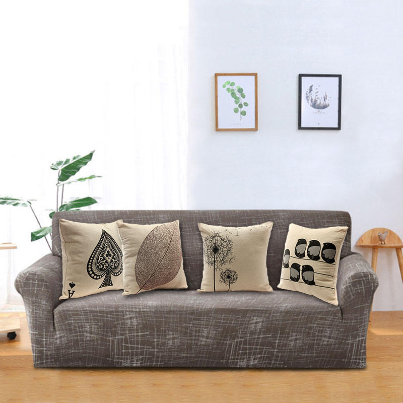 Retro Leaf Pillow Case Linen Cotton Cushion Cover Home Decor 