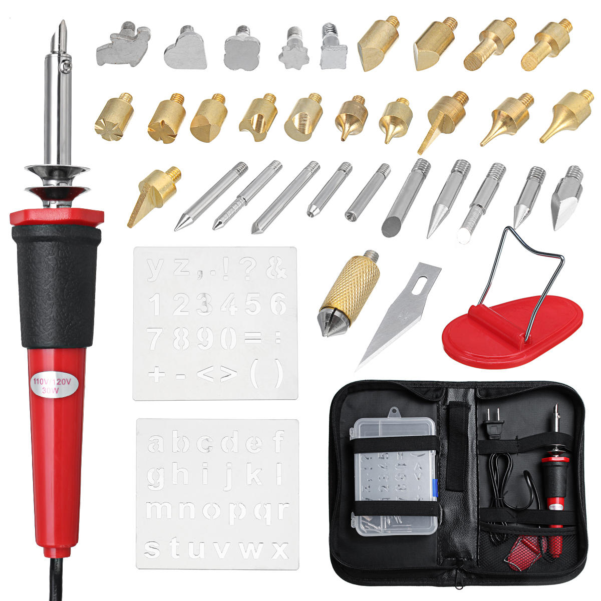 110 V 220 V Leather Craft Pyrogravure Bois Burning Pen fer à souder outil set kit