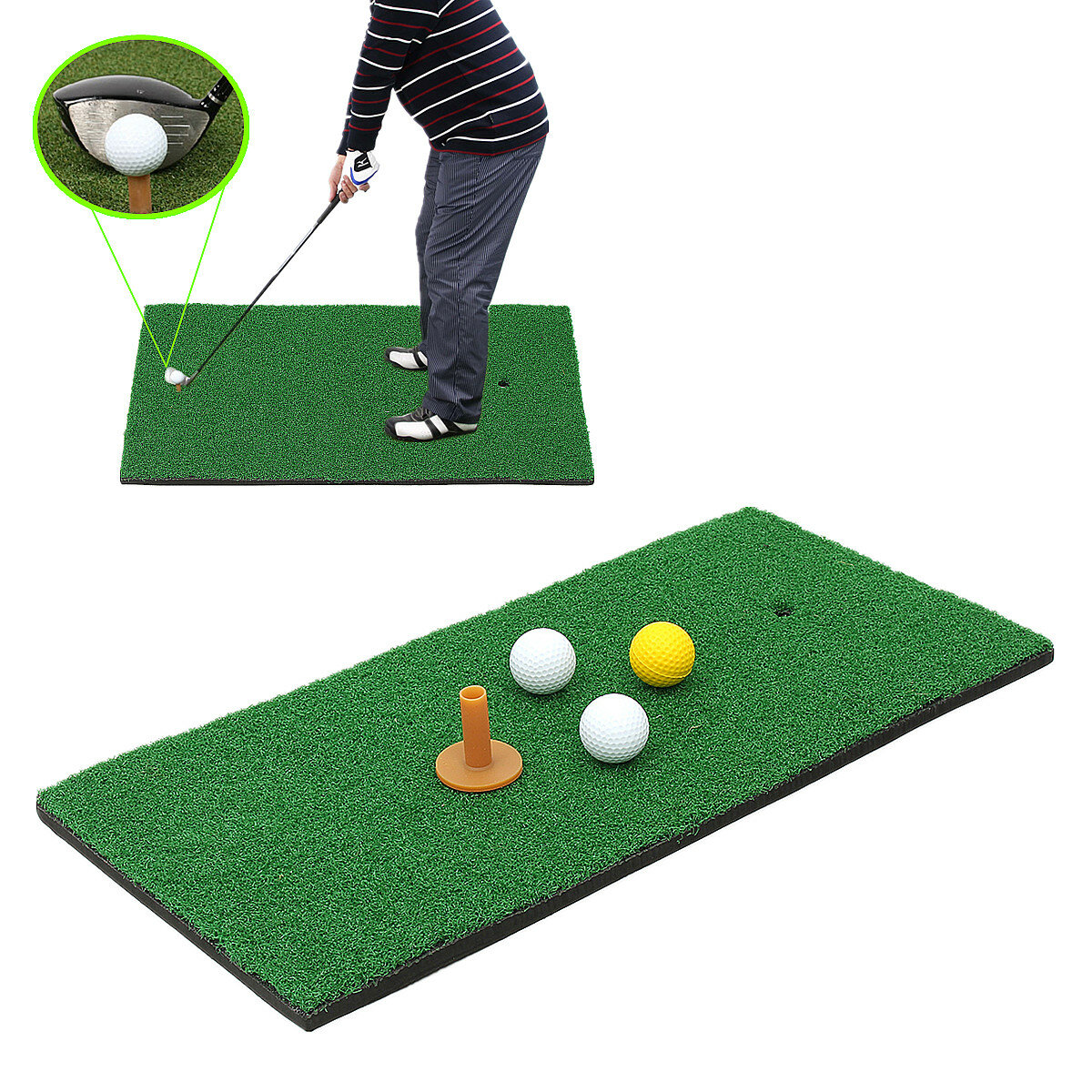 Golf Putting Training Mats Nylon Turf Chipping Driving Range