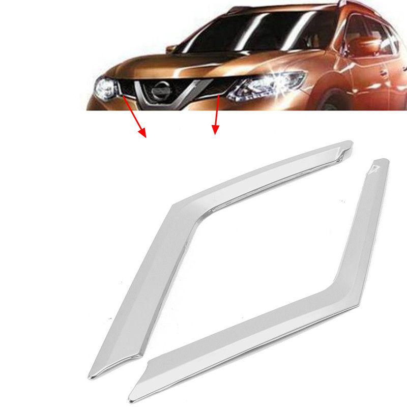 Front Lower Grille Molding Cover Trim Chrome For Nissan Rogue X-trail 2014-2016