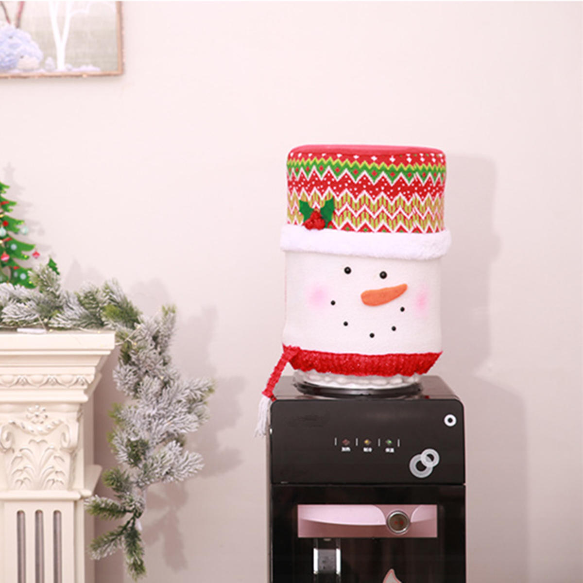 Christmas Water Dispenser Bucket Cover Barrel Dust Santa Claus