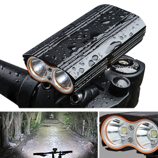 XANES DL06 1200LM 2T6 150&deg; Large Floodlight 6000mAh Battery Bicycle Headlight 4 Modes USB Rechargeable