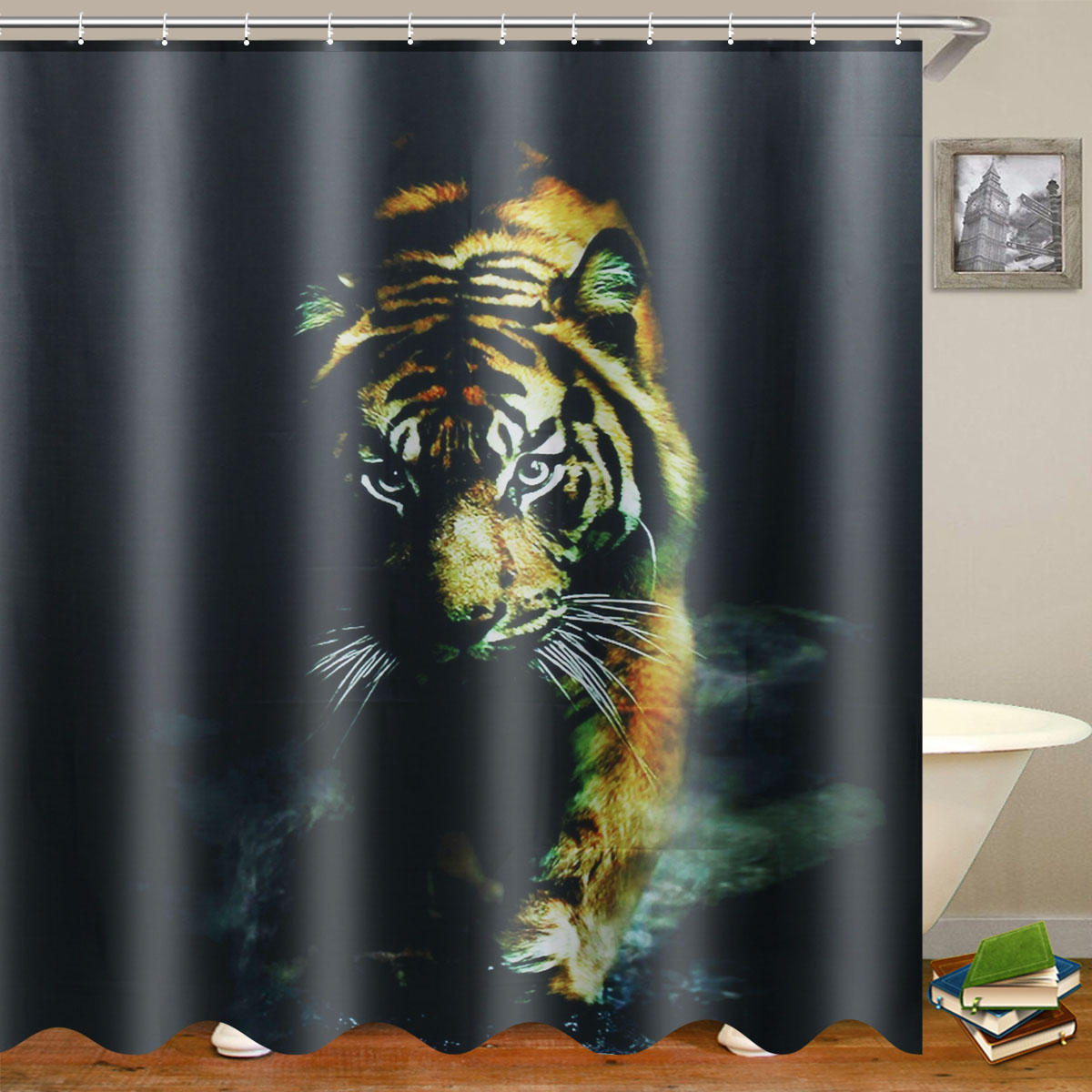 72 X 72 Wildlife Animal Nature Decor Tiger Bathroom Decor Shower