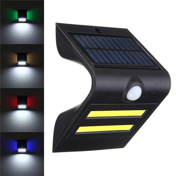 Solar Power Cob Led Pir Motion Sensor Waterproof Wall Light