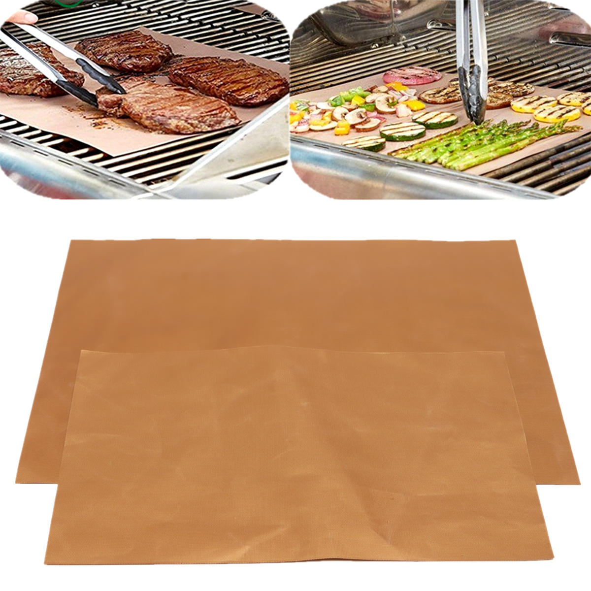 4pcs Grill Mats Bbq And Bake Chef Non Stick Pad Camping Hiking