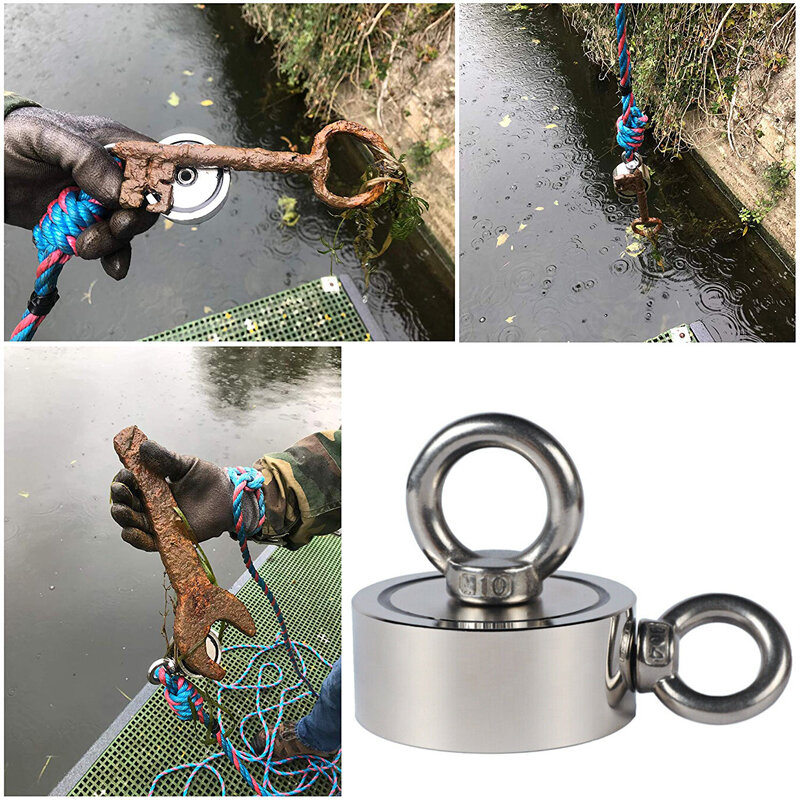 75mm 400KG Strong Powerful Magnet Detector Salvage Tool Recovery Fishing Rope