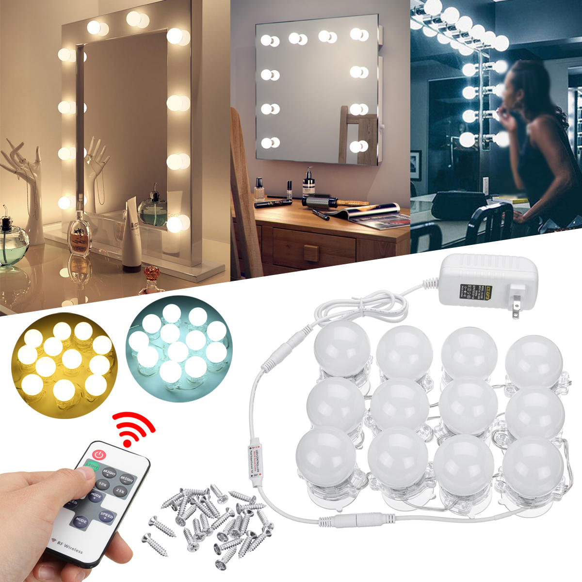 Lamps Lighting Ceiling Fans Cordless Led Vanity Makeup Light Luces Luz Para De Maquillaje Mujer Espejos Bano String Fairy Lights Home Garden