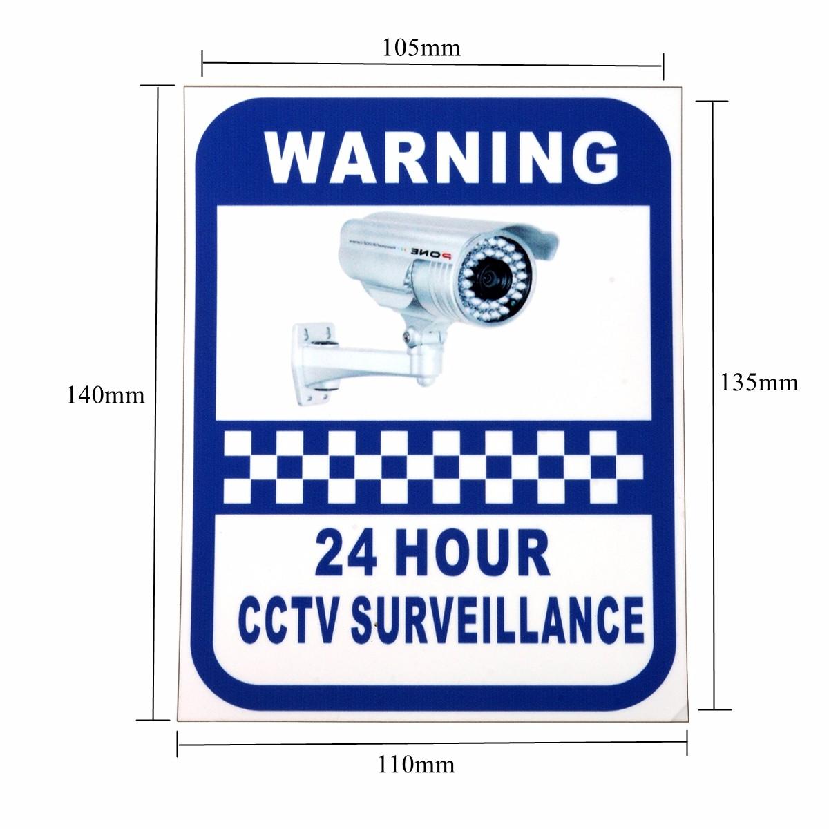 6 Home Security Surveillance vidéo fenêtre porte warning Vinyle Sticker Autocollant Signe