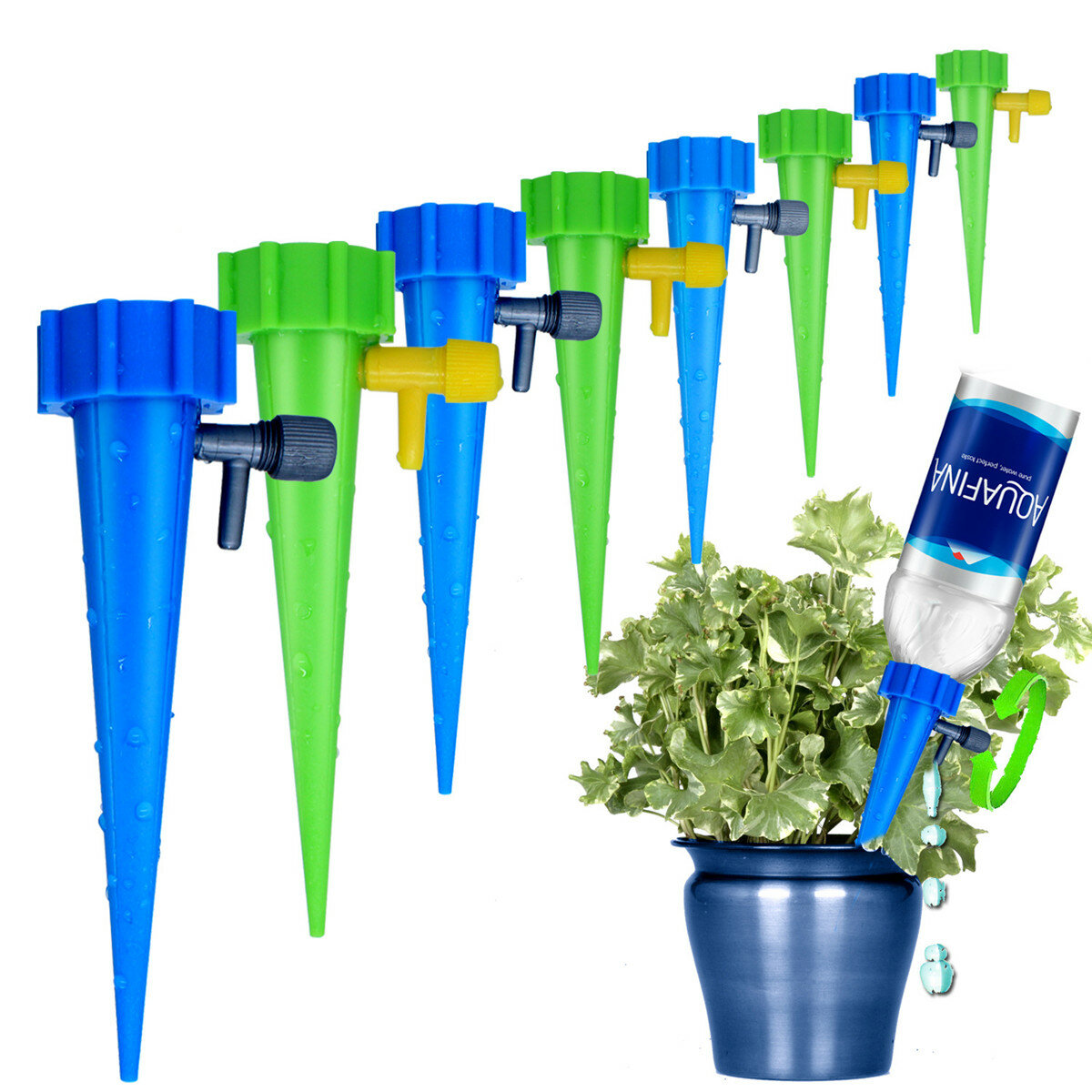 Aquatic plants for the holidays Automatic plant irrigation Drip irrigation tips with valve switch for slow release Pack of 12