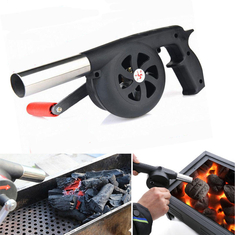 Outdoor Camping Schnell Kochen Feuer Luftgebläse BBQ Grill Handkurbel