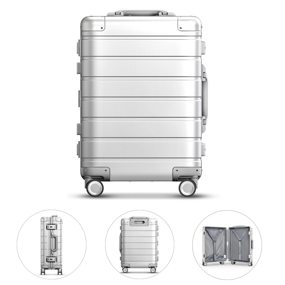 Valise de voyage 90FUN 20 pouces valise 31L en alliage d'aluminium TSA serrure roue valise bagage &agrave; main de Xiaomi Youpin