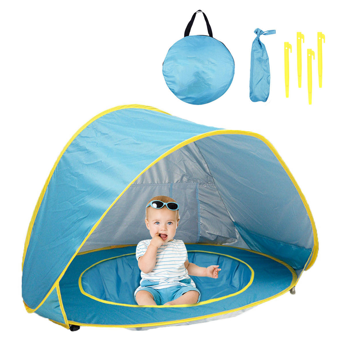 Le Bébé Infantile Saute Labri Imperméable Uv De Parasol De Tente De Plage De Camping Avec La Piscine Deau