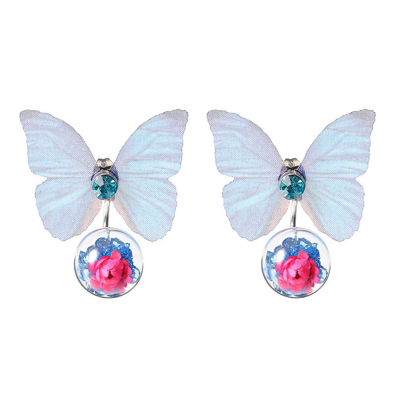 Trendy Crystal Ball Ball Boucles d'oreilles &agrave; fleurs pour femmes 