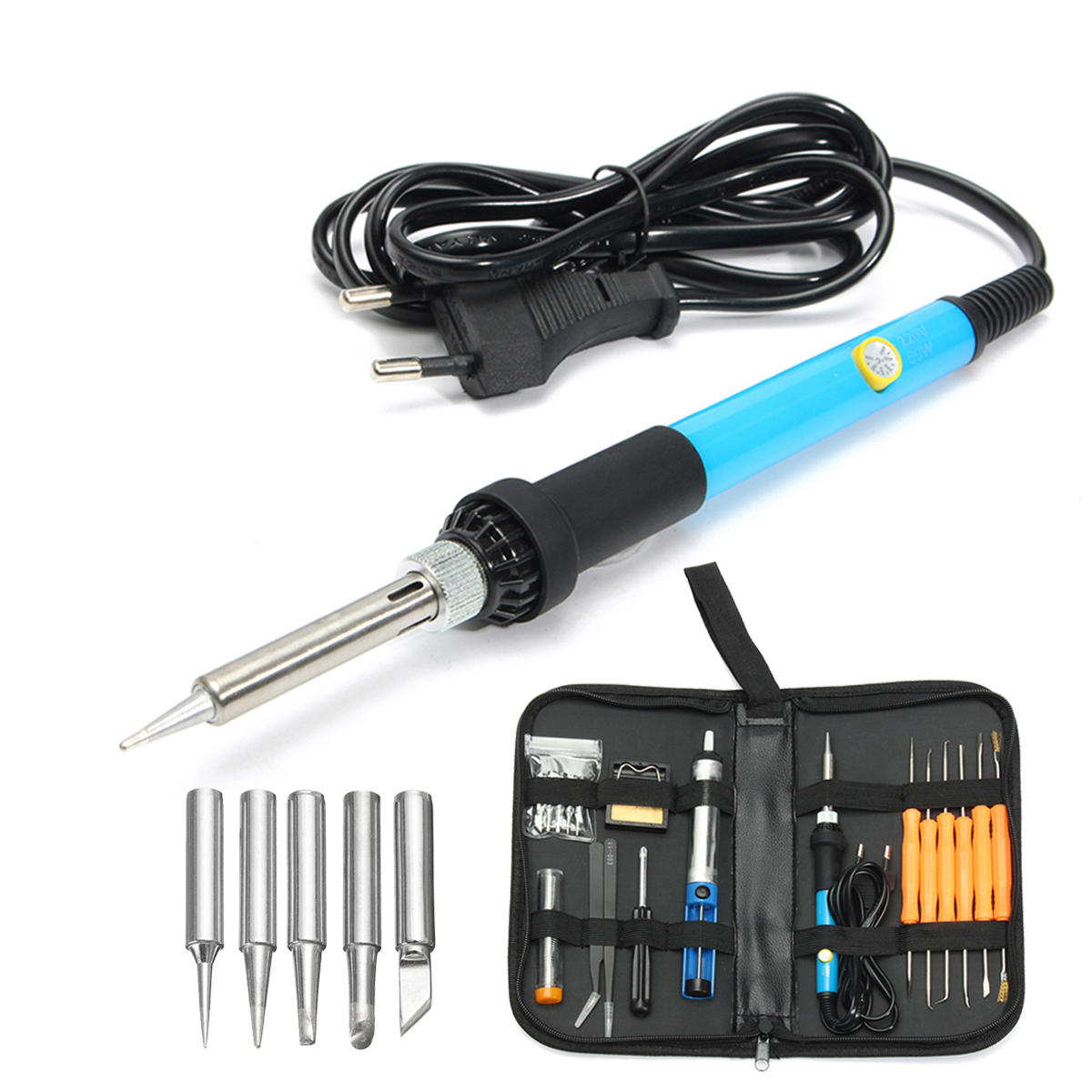 110V 60W Auto Welding Electric Soldering Iron Temperature Gun Solder Tool Kit
