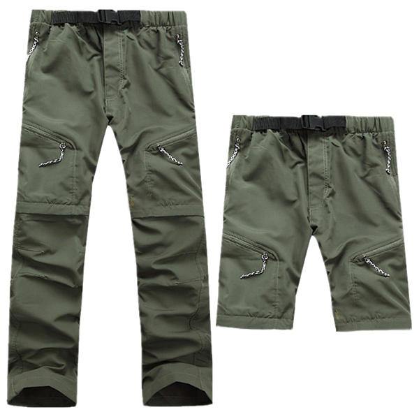 Outdoor secchezza rapido Due staccabile pantaloni di bicchierini coulisse in vita elastico uomo Arrampicata Escursioni Pant