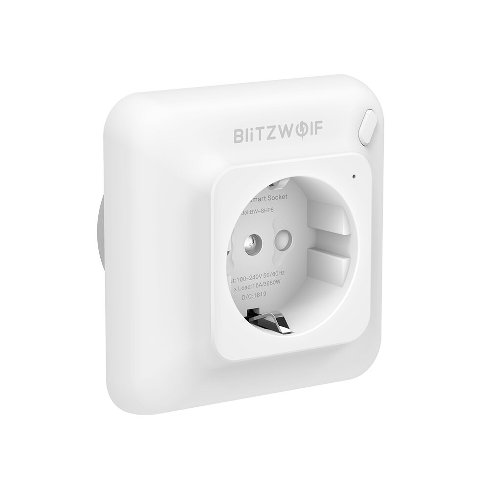 BlitzWolf&reg; BW-SHP8 3680W 16A Smart WIFI-Steckdose EU-Steckdose Timer Fernbedienung Netzmonitor Arbeiten Sie mit Alexa Google Assistant IFTTT