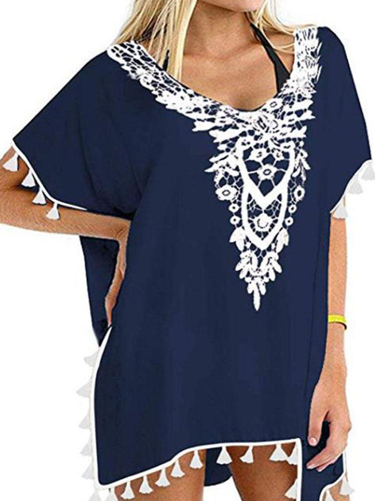 Kobiety Szydełkowe Szyfonowe Tassel Beach Covers na stroje kąpielowe