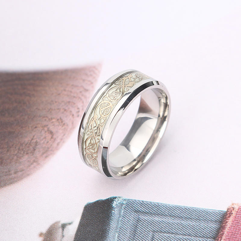 Mode Lumineux en acier inoxydable Finger Ring Punk Cadeau pour Hommes G