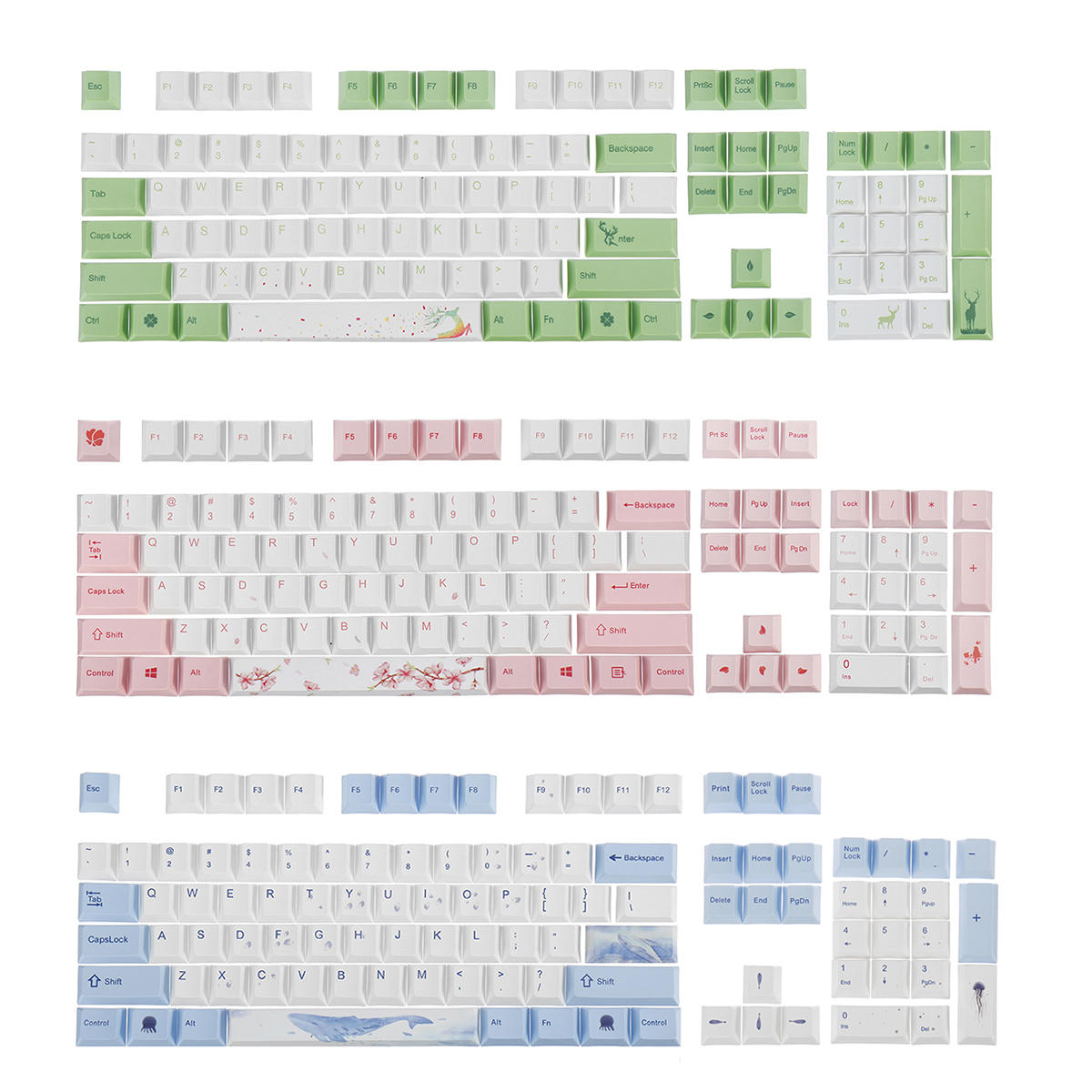 108 Key Light sublimazione PBT Keycaps Set di chiavi profilo OEM per tastiera da gioco Meccanico