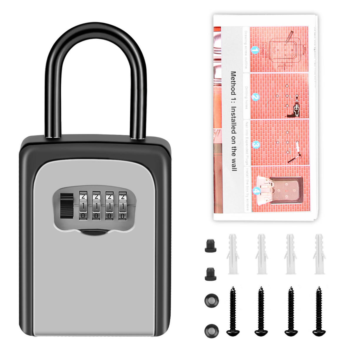 avec cadenas /à chiffres Bo/îte de rangement ext/érieure pour cl/és