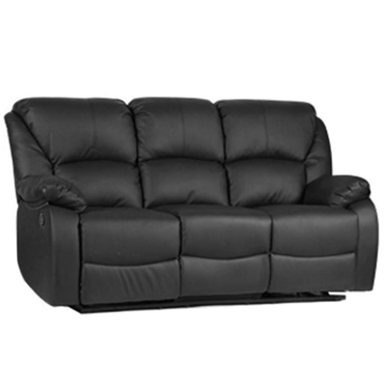 Recliner Sofa For Living Room Pu Leather Sectional Chair Couch Black