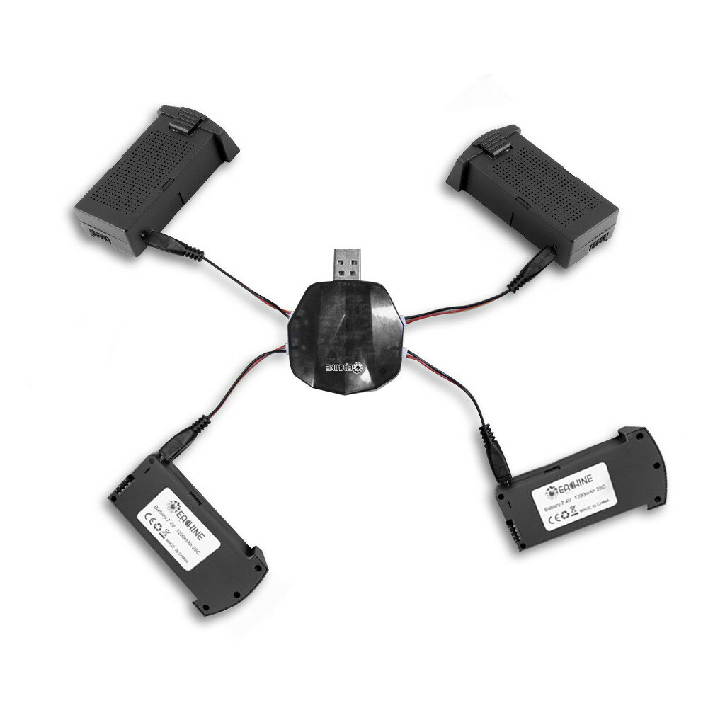 Eachine E520 E520S RC Drone Cuadric&oacute;ptero Repuestos Cargador USB 4-EN-1 Carga Caja con 7.4V 1200MAH 25C LiPo Bater&iacute;a Conjunto combinado