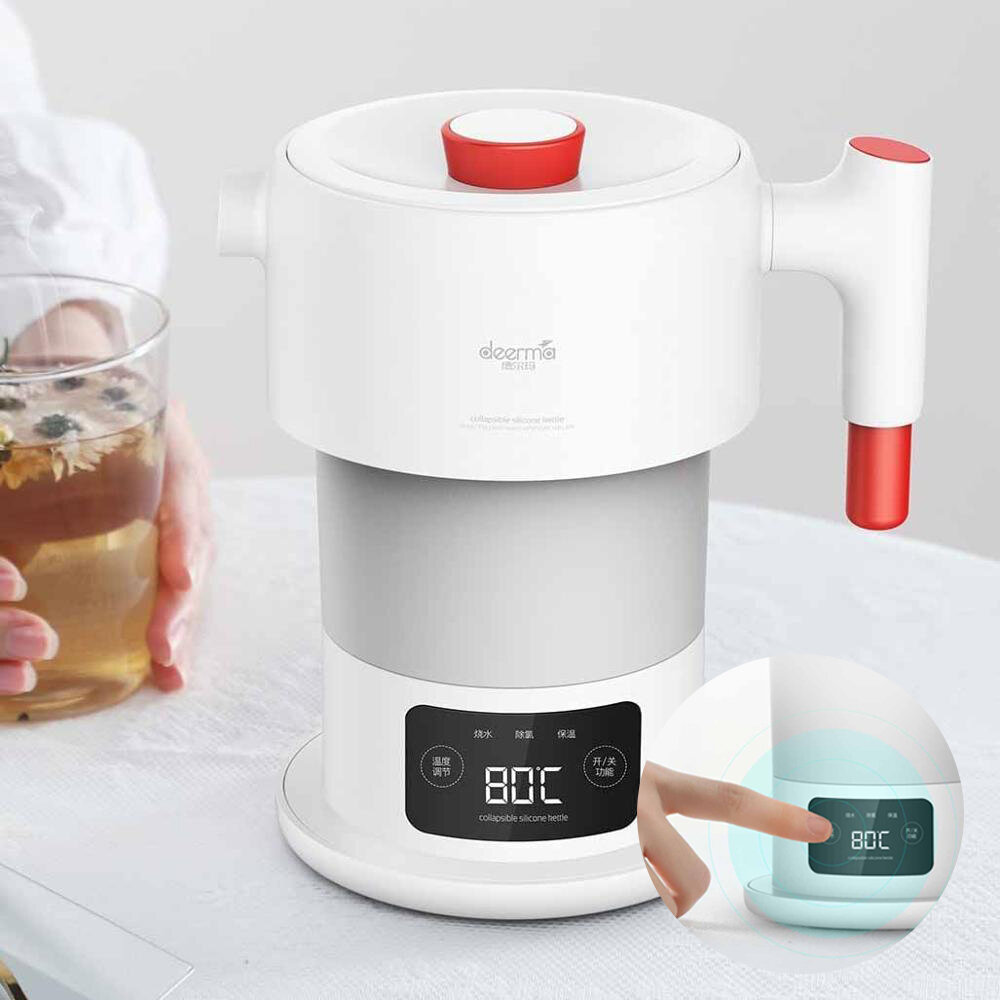 Deerma DEM-DH207 0.6L Портативный Путешествия Складной Электрический Чайник Smart Touch Control Изоляция Горшок